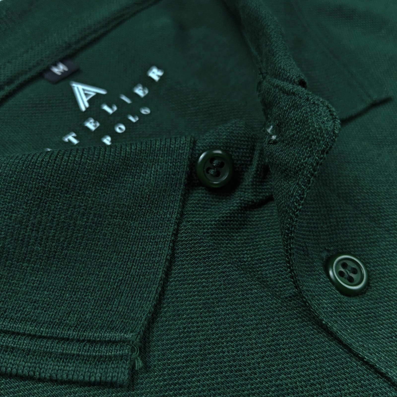 Atelier Premium Signature Polo - Bottle Green - Image 4