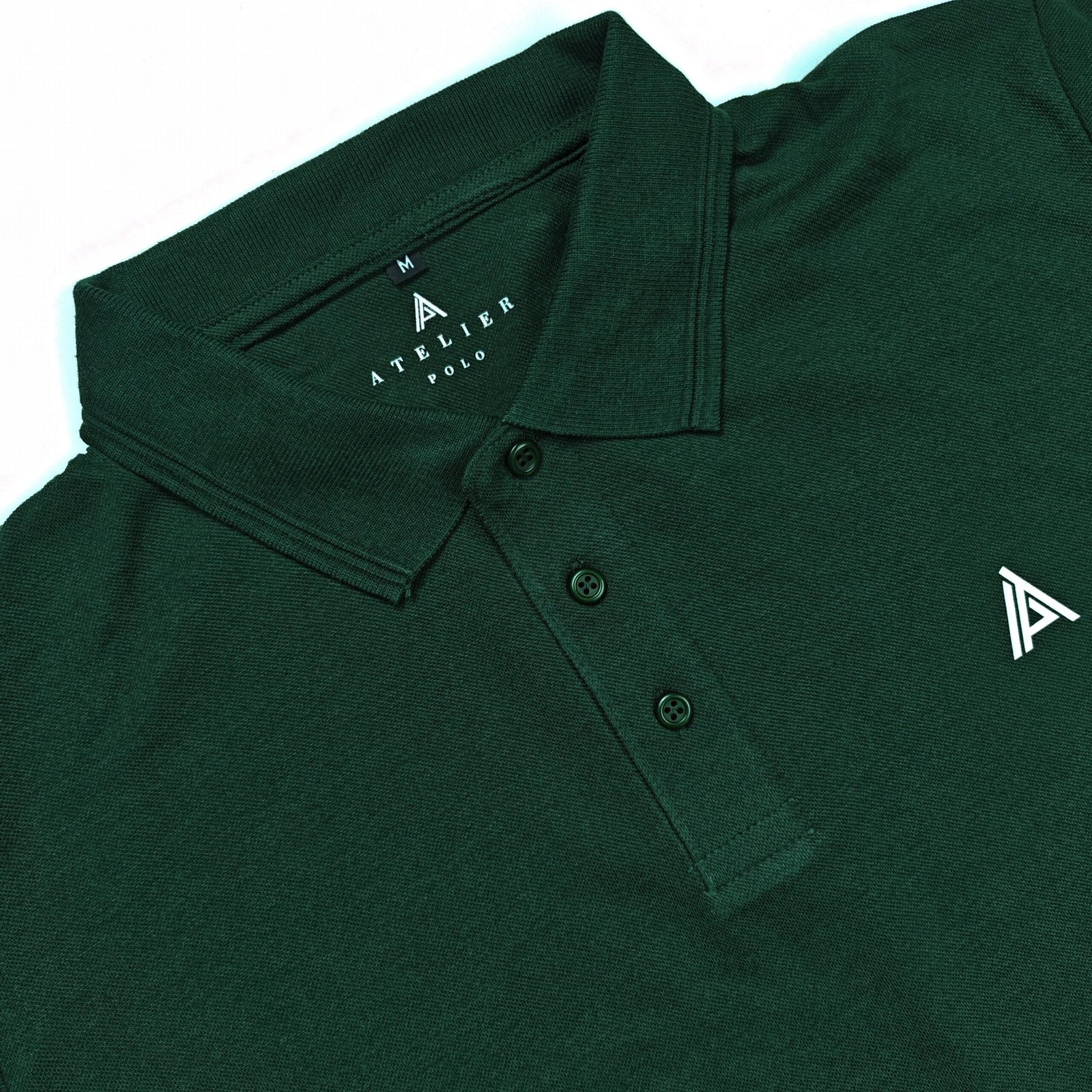 Atelier Premium Signature Polo - Bottle Green - Image 2